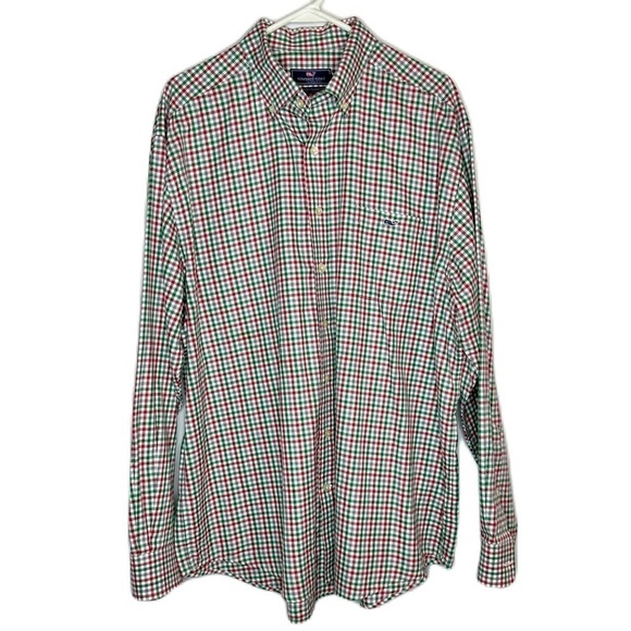Vineyard Vines Plaid Red Green Button Down Classic Fit Tucker Shirt Men’s XL - Picture 1 of 9